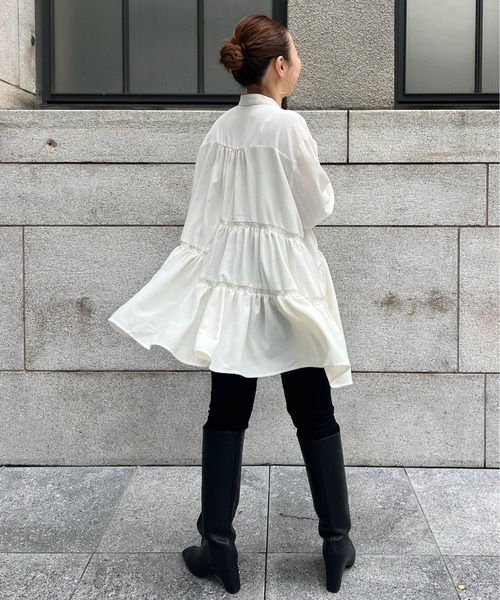 セール】【loverara.loverara コラボ】アシンメトリーギャザー