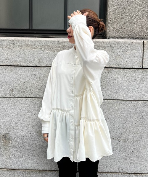 セール】【loverara.loverara コラボ】アシンメトリーギャザー