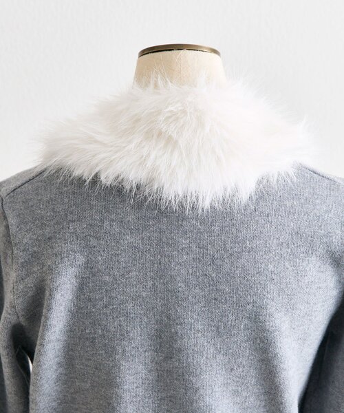 OLIVE des OLIVE（オリーブデオリーブ）の「ファーティペット付きアーガイルニット（ニット/セーター・レディース・トップグレー/オフホワイト/レッド/ブラック・FREE）」の18枚目の写真