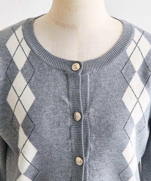 OLIVE des OLIVE（オリーブデオリーブ）の「ファーティペット付きアーガイルニット（ニット/セーター・レディース・トップグレー/オフホワイト/レッド/ブラック・FREE）」の20枚目の写真