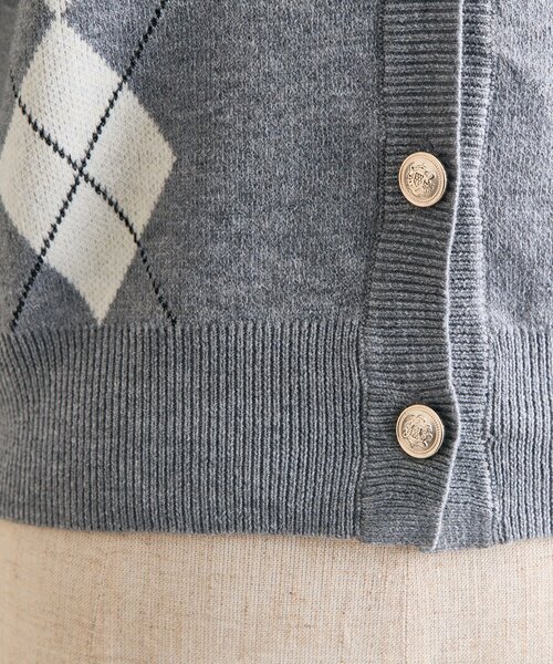 OLIVE des OLIVE（オリーブデオリーブ）の「ファーティペット付きアーガイルニット（ニット/セーター・レディース・トップグレー/オフホワイト/レッド/ブラック・FREE）」の21枚目の写真