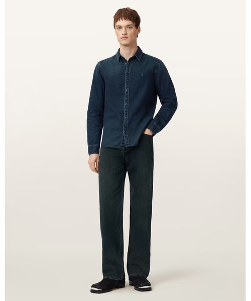 ALLSAINTS(オールセインツ)の「GLEASON RAMSKULL DENIM SHIRT | GLEASON ラムスカル デニム シャツ(シャツ/ブラウス・メンズ・ブルー系その他・XS/S/M/L)」の5枚目の写真
