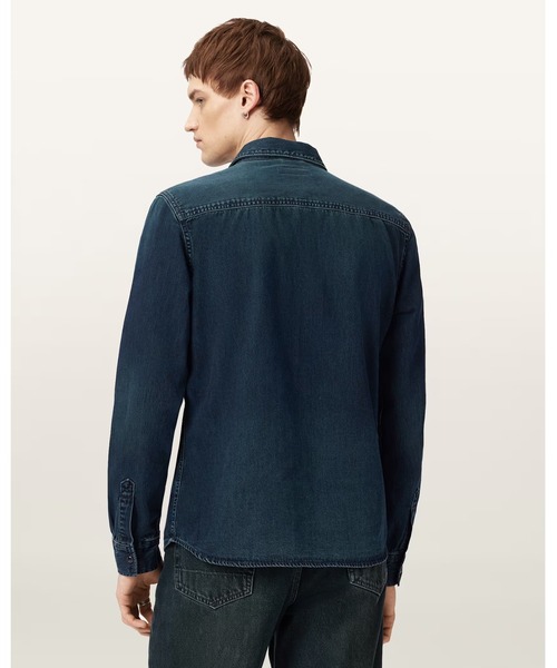 ALLSAINTS(オールセインツ)の「GLEASON RAMSKULL DENIM SHIRT | GLEASON ラムスカル デニム シャツ(シャツ/ブラウス・メンズ・ブルー系その他・XS/S/M/L)」の6枚目の写真
