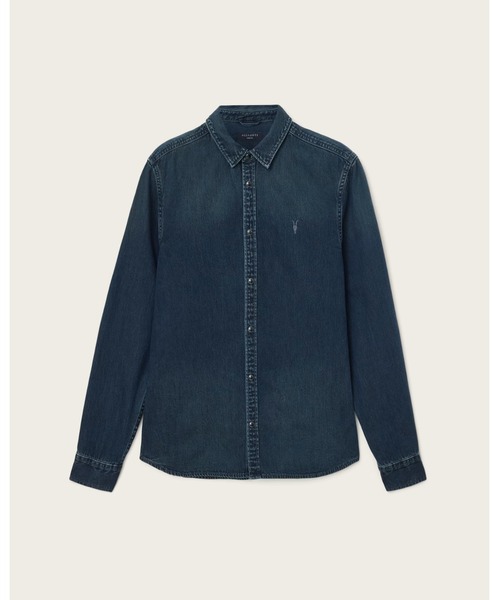 ALLSAINTS(オールセインツ)の「GLEASON RAMSKULL DENIM SHIRT | GLEASON ラムスカル デニム シャツ(シャツ/ブラウス・メンズ・ブルー系その他・XS/S/M/L)」の7枚目の写真