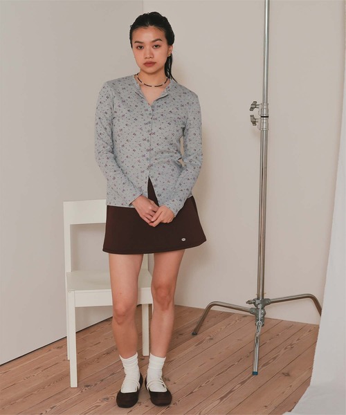 miette（ミエット）の「小花柄ワッフルカーディガン（カーディガン/ボレロ・レディース・アイボリー/オフホワイト/グレー・S/L/M）」の18枚目の写真