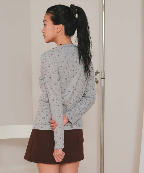 miette（ミエット）の「小花柄ワッフルカーディガン（カーディガン/ボレロ・レディース・アイボリー/オフホワイト/グレー・S/L/M）」の19枚目の写真