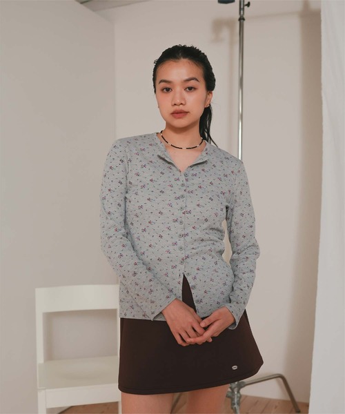 miette（ミエット）の「小花柄ワッフルカーディガン（カーディガン/ボレロ・レディース・アイボリー/オフホワイト/グレー・S/L/M）」の21枚目の写真