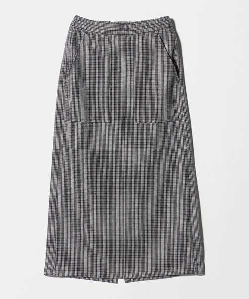 A DAY IN THE LIFE UNITED ARROWS(アデイインザライフユナイテッドアローズ)の「ニット チェック パッチポケット タイトスカート <A DAY IN THE LIFE>(スカート・レディース・ダークブラウン/ライトグレー/ダークグレー・FREE)」の2枚目の写真