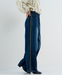 SABUROKU（サブロク）の「【SABUROKU】 大人カジュアル に差がつく サイドライン デニムパンツ（デニムパンツ）」