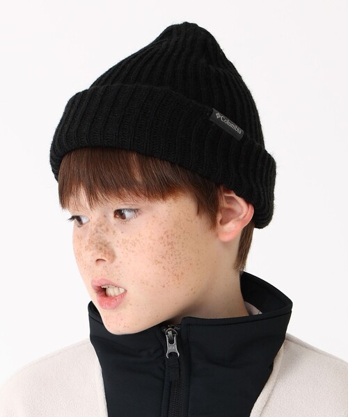 Columbia（コロンビア）の「Columbia／キッズ スプリットレンジ ユース ニットキャップ／コロンビア（ニットキャップ/ビーニー・キッズ・ベージュ/ブラック/ベージュ系その他・ONE SIZE）」の2枚目の写真