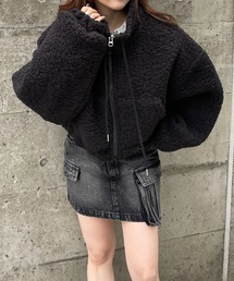 ショート丈スタンドネックボアジャケット