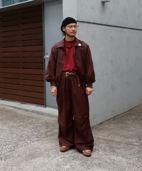 BAYFLOW(ベイフロー)の「【IVY(アイビー)×BAYFLOW】オープンカラー比翼ブルゾン(ブルゾン・メンズ・ブラウン/ネイビー・MEDIUM/LARGE)」の4枚目の写真