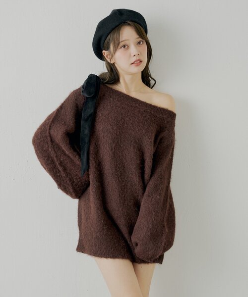 Chico（チコ）の「【REVIVAL/WEB限定】ベロアリボンシャギーワンピース（ワンピース・レディース・ブラウン/ホワイト系その他3/ブラウン系その他3/グレー系その他3/アイボリー・FREE）」の12枚目の写真