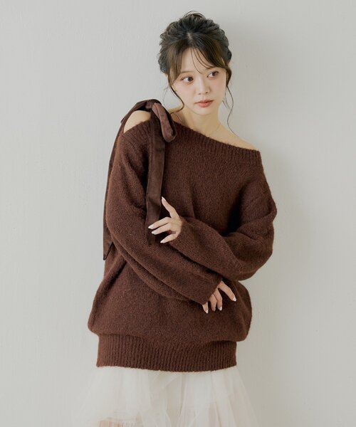 Chico（チコ）の「【REVIVAL/WEB限定】ベロアリボンシャギーワンピース（ワンピース・レディース・ブラウン/ホワイト系その他3/ブラウン系その他3/グレー系その他3/アイボリー・FREE）」の20枚目の写真