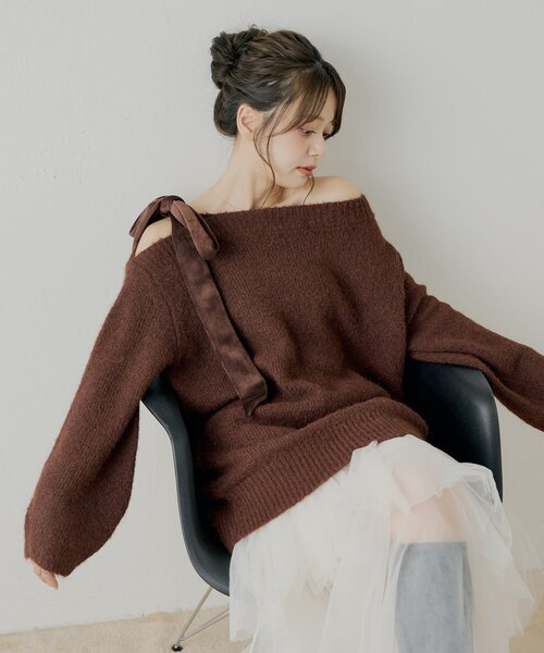 Chico（チコ）の「【REVIVAL/WEB限定】ベロアリボンシャギーワンピース（ワンピース・レディース・ブラウン/ホワイト系その他3/ブラウン系その他3/グレー系その他3/アイボリー・FREE）」の21枚目の写真