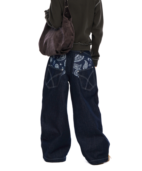 AAKAM（アーカム）の「Knee Pin-Tuck Paisley Denim Pants (Blue)（デニムパンツ・レディース・その他・1/2）」の9枚目の写真