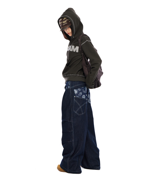AAKAM（アーカム）の「Knee Pin-Tuck Paisley Denim Pants (Blue)（デニムパンツ・レディース・その他・1/2）」の10枚目の写真