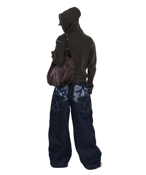 AAKAM（アーカム）の「Knee Pin-Tuck Paisley Denim Pants (Blue)（デニムパンツ・レディース・その他・1/2）」の11枚目の写真