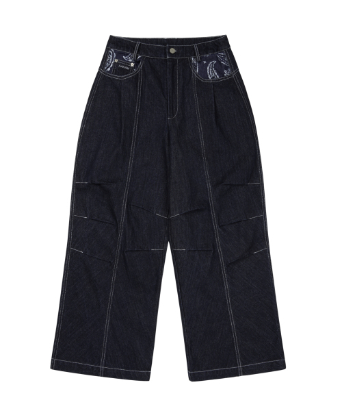 AAKAM（アーカム）の「Knee Pin-Tuck Paisley Denim Pants (Blue)（デニムパンツ・レディース・その他・1/2）」の14枚目の写真