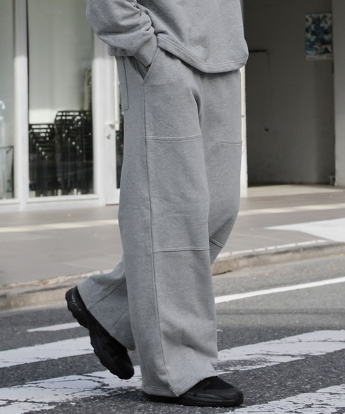 裏毛ダブルニーワイドスウェットパンツ（スウェットパンツ）｜NAKER