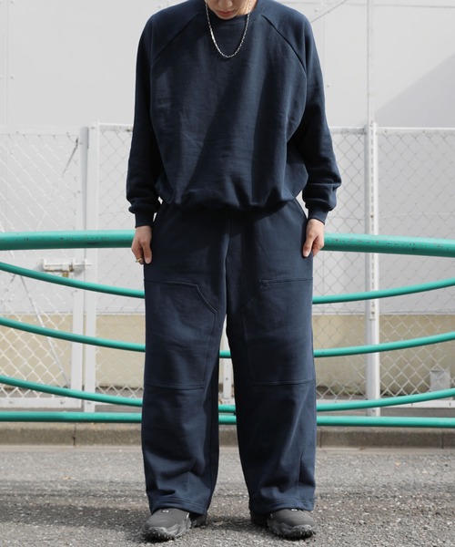 裏毛ダブルニーワイドスウェットパンツ（スウェットパンツ）｜NAKER