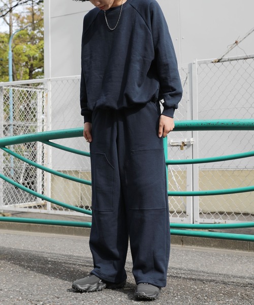 裏毛ダブルニーワイドスウェットパンツ（スウェットパンツ）｜NAKER