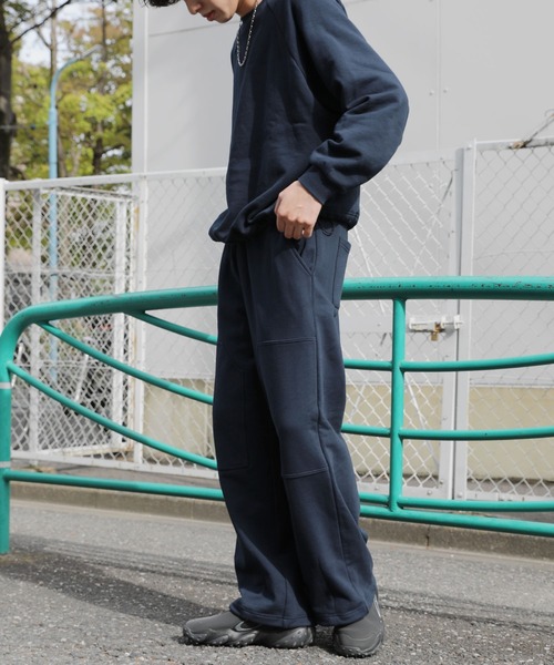 裏毛ダブルニーワイドスウェットパンツ（スウェットパンツ）｜NAKER