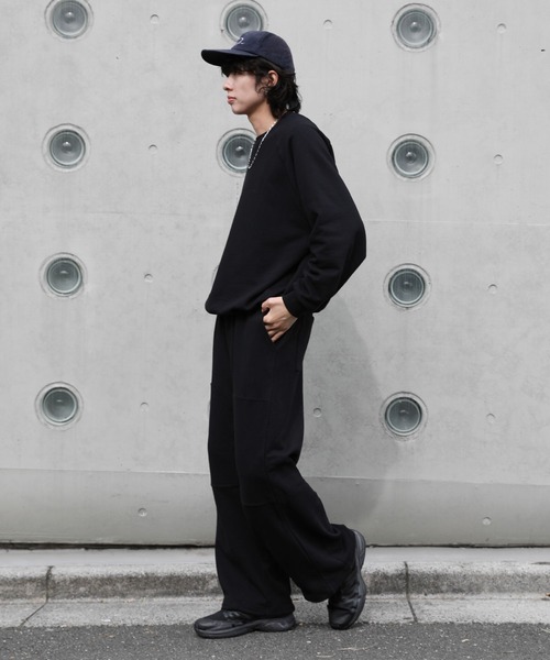 裏毛ダブルニーワイドスウェットパンツ（スウェットパンツ）｜NAKER