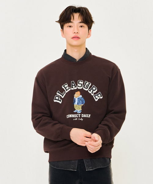 CHASECULT(チェイスカルト)の「共用キャラクターグラフィックスウェットシャツ-ブラウン(スウェット・メンズ・ブラウン・95/105/90/100)」の3枚目の写真