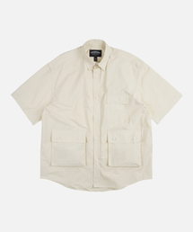 WASHED TRIPLE POCKET HALF SHIRT _ IVORY