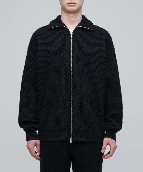 MUSINSA STANDARD（ムシンサスタンダード）の「リラックスドリブニットジップアップ[ブラック]（ニット/セーター・メンズ・その他・SMALL/MEDIUM/LARGE/X-LARGE/XX-LARGE）」の3枚目の写真