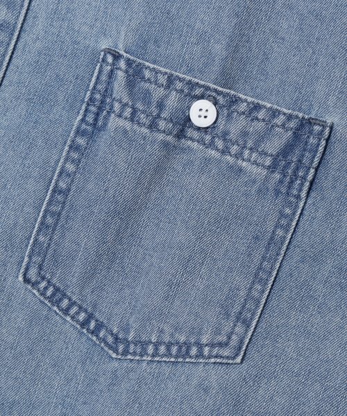TRILLION（トリリオン）の「ストーンウォッシングオーバーサイズデニム長袖シャツ (BLEACH BLUE)（シャツ/ブラウス・レディース・その他・LARGE/X-LARGE/MEDIUM）」の6枚目の写真