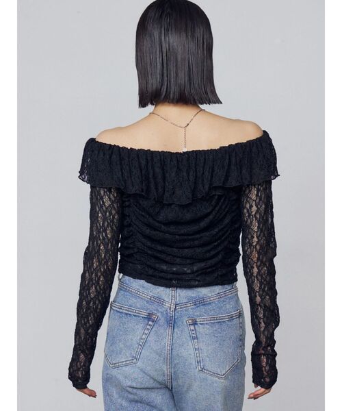 EMODA（エモダ）の「オフショルダーギャザートップ（Tシャツ/カットソー・レディース・ブラック/グレー/ネイビー・FREE）」の11枚目の写真