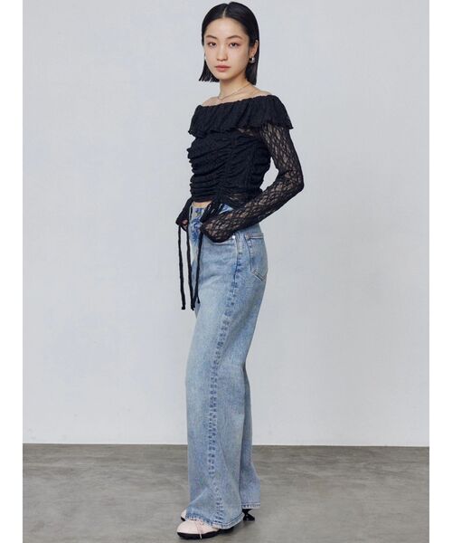 EMODA（エモダ）の「オフショルダーギャザートップ（Tシャツ/カットソー・レディース・ブラック/グレー/ネイビー・FREE）」の13枚目の写真