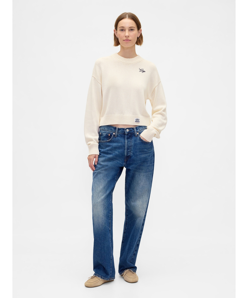 GAP(ギャップ)の「Gapロゴ リラックスフィット クロップド クルーネックセーター(ニット/セーター・レディース・ブラック/アイボリー/レッド/ライトグレー・S/L/XS/XXS/XL/M)」の9枚目の写真