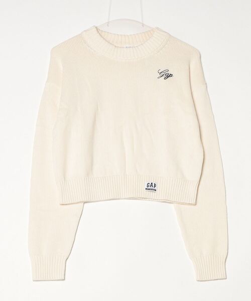 GAP(ギャップ)の「Gapロゴ リラックスフィット クロップド クルーネックセーター(ニット/セーター・レディース・ブラック/アイボリー/レッド/ライトグレー・S/L/XS/XXS/XL/M)」の5枚目の写真