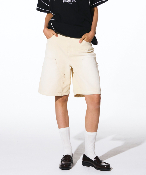 PRENDA(プレンダ)の「OXFORD CARPENTER SHORTS BEIGE(その他パンツ・レディース・その他・SMALL/MEDIUM)」の1枚目の写真