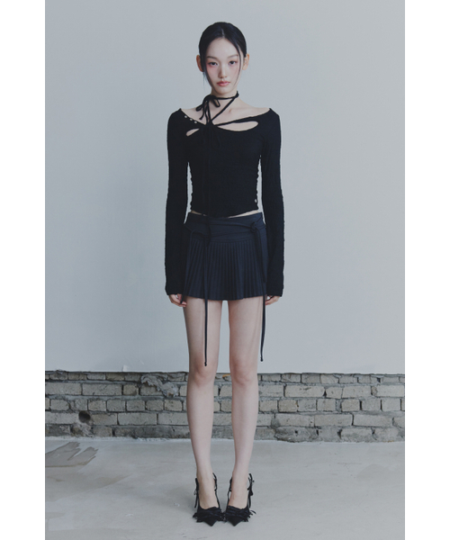 PAIN OR PLEASURE(ペインオアプレジャー)の「WRINKLED ORCHID TOP black(Tシャツ/カットソー・レディース・その他・SMALL/MEDIUM)」の2枚目の写真