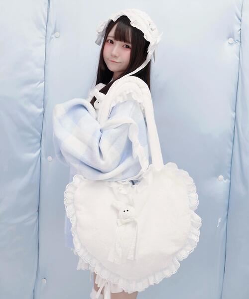 Whinny（ホワイニー）の「Whinny/ゆきうさぎ観覧車（トートバッグ・レディース・ホワイト/ブラック・FREE）」の3枚目の写真