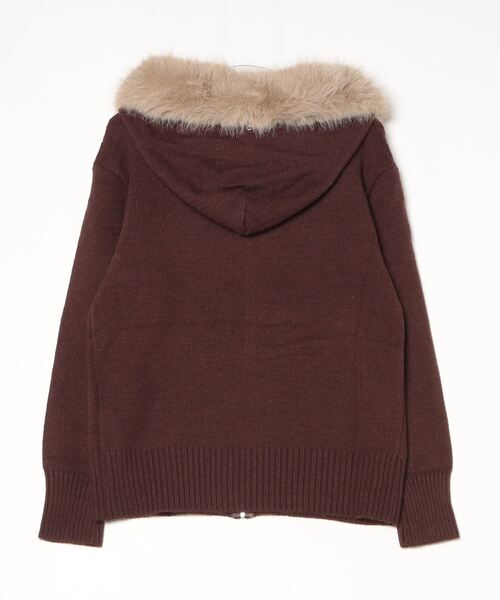 gossip!ロサンゼルス(ゴシップロサンゼルス)の「2WAYファー フードニットパーカー Y2K(パーカー・レディース・ダークブラウン・M)」の2枚目の写真