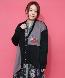 iS ScoLar（イズスカラー）の「553266：3素材ミックス花×蝶刺繍カーディガン（カーディガン/ボレロ）」