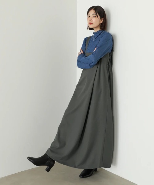Bou Jeloud（ブージュルード）の「ラップアクセントボタンワンピース（ジャンパースカート・レディース・ブラウン/ブラック/グレー・FREE）」の14枚目の写真