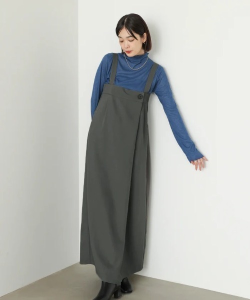 Bou Jeloud（ブージュルード）の「ラップアクセントボタンワンピース（ジャンパースカート・レディース・ブラウン/ブラック/グレー・FREE）」の15枚目の写真