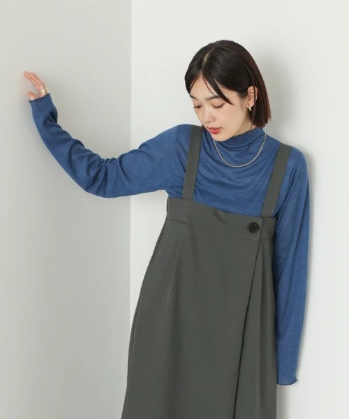 Bou Jeloud（ブージュルード）の「ラップアクセントボタンワンピース（ジャンパースカート・レディース・ブラウン/ブラック/グレー・FREE）」の16枚目の写真