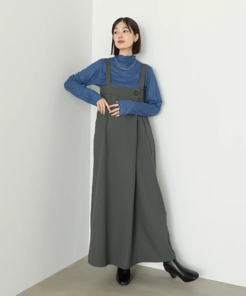 Bou Jeloud（ブージュルード）の「ラップアクセントボタンワンピース（ジャンパースカート・レディース・ブラウン/ブラック/グレー・FREE）」の19枚目の写真
