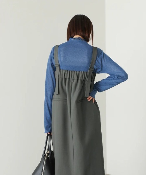 Bou Jeloud（ブージュルード）の「ラップアクセントボタンワンピース（ジャンパースカート・レディース・ブラウン/ブラック/グレー・FREE）」の22枚目の写真