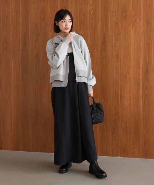 Bou Jeloud（ブージュルード）の「ラップアクセントボタンワンピース（ジャンパースカート・レディース・ブラウン/ブラック/グレー・FREE）」の5枚目の写真