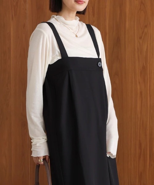 Bou Jeloud（ブージュルード）の「ラップアクセントボタンワンピース（ジャンパースカート・レディース・ブラウン/ブラック/グレー・FREE）」の6枚目の写真