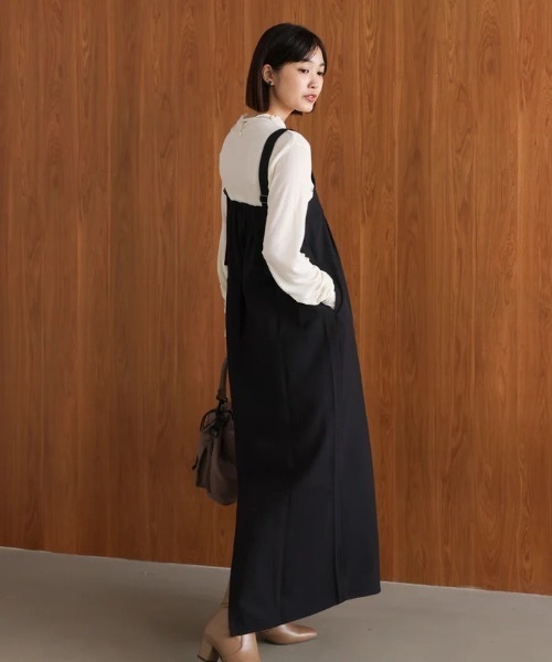 Bou Jeloud（ブージュルード）の「ラップアクセントボタンワンピース（ジャンパースカート・レディース・ブラウン/ブラック/グレー・FREE）」の7枚目の写真