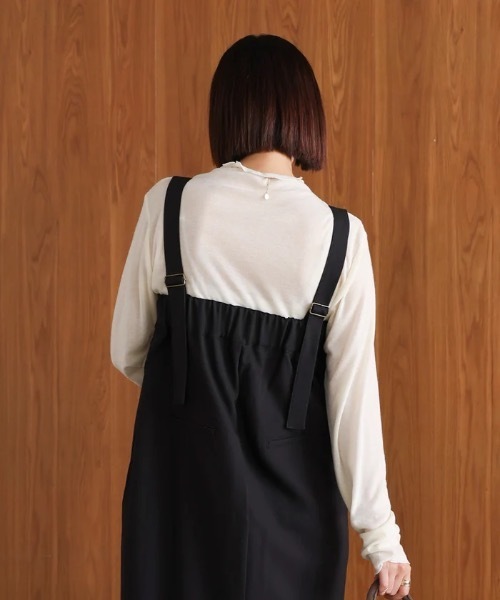 Bou Jeloud（ブージュルード）の「ラップアクセントボタンワンピース（ジャンパースカート・レディース・ブラウン/ブラック/グレー・FREE）」の11枚目の写真